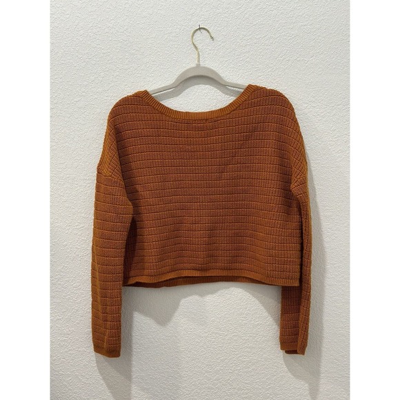 Womens Orange Knitted Guess Long Sleeve Sweater Size L - Picture 2 of 7